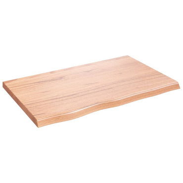 vidaXL Plateau de table marron clair 80x50x(2-4) cm bois de chêne massif traité