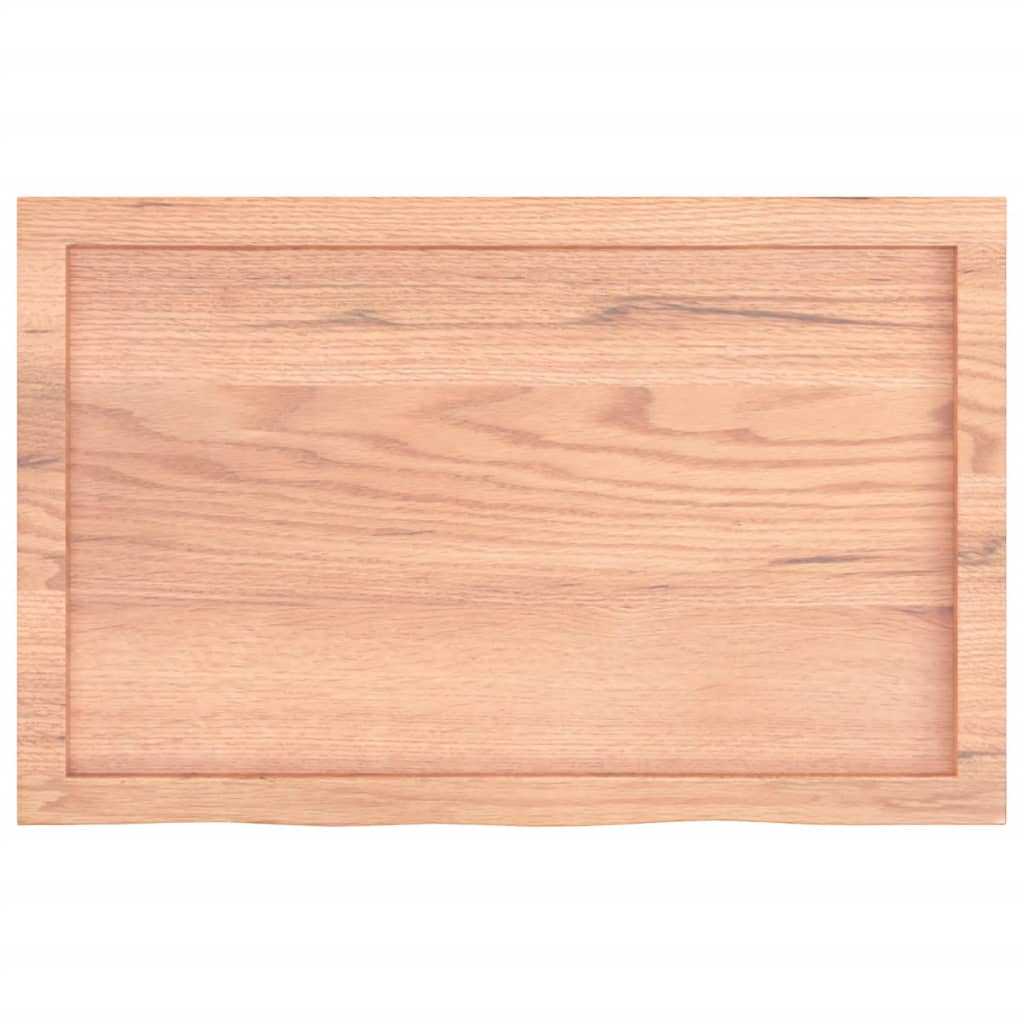 vidaXL Plateau de table marron clair 80x50x(2-4) cm bois de chêne massif traité