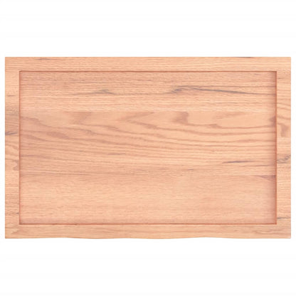 vidaXL Plateau de table marron clair 80x50x(2-4) cm bois de chêne massif traité