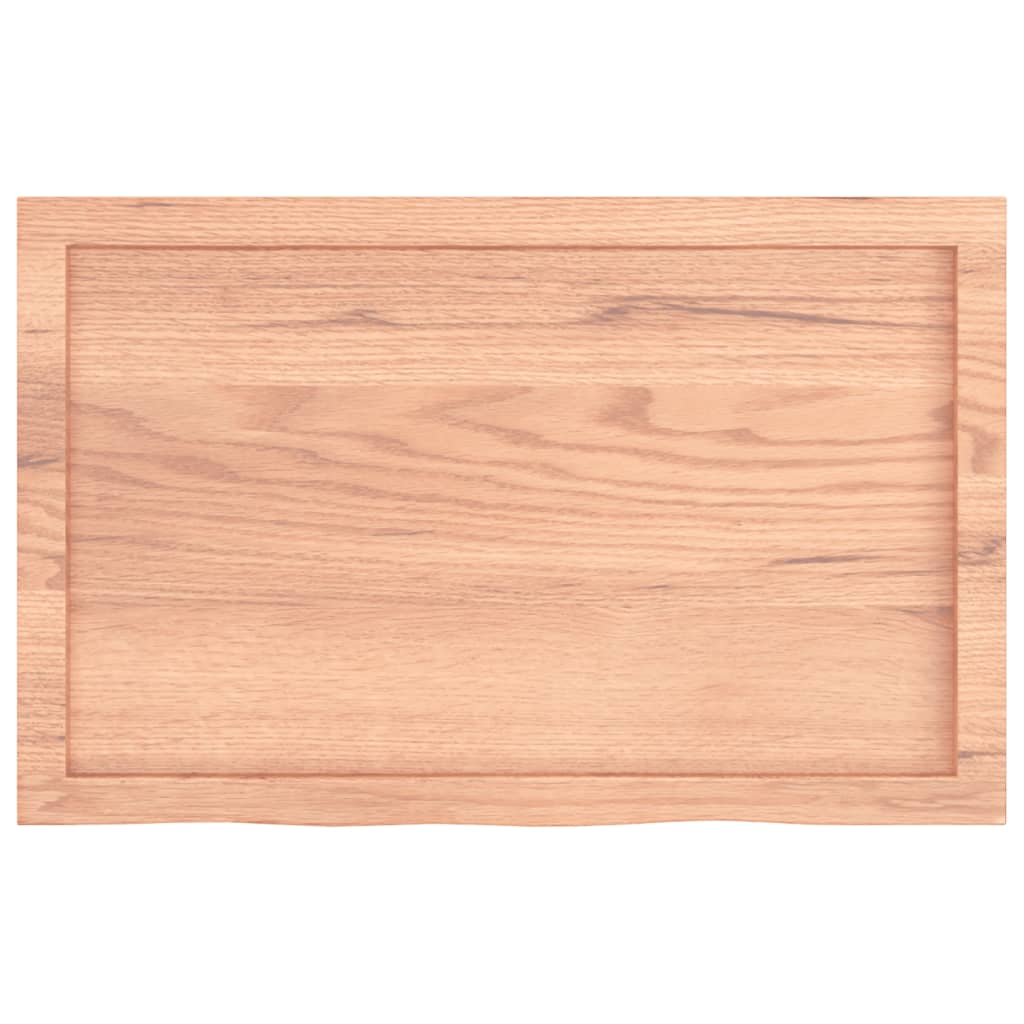 vidaXL Plateau de table marron clair 80x50x(2-6) cm en chêne massif traité