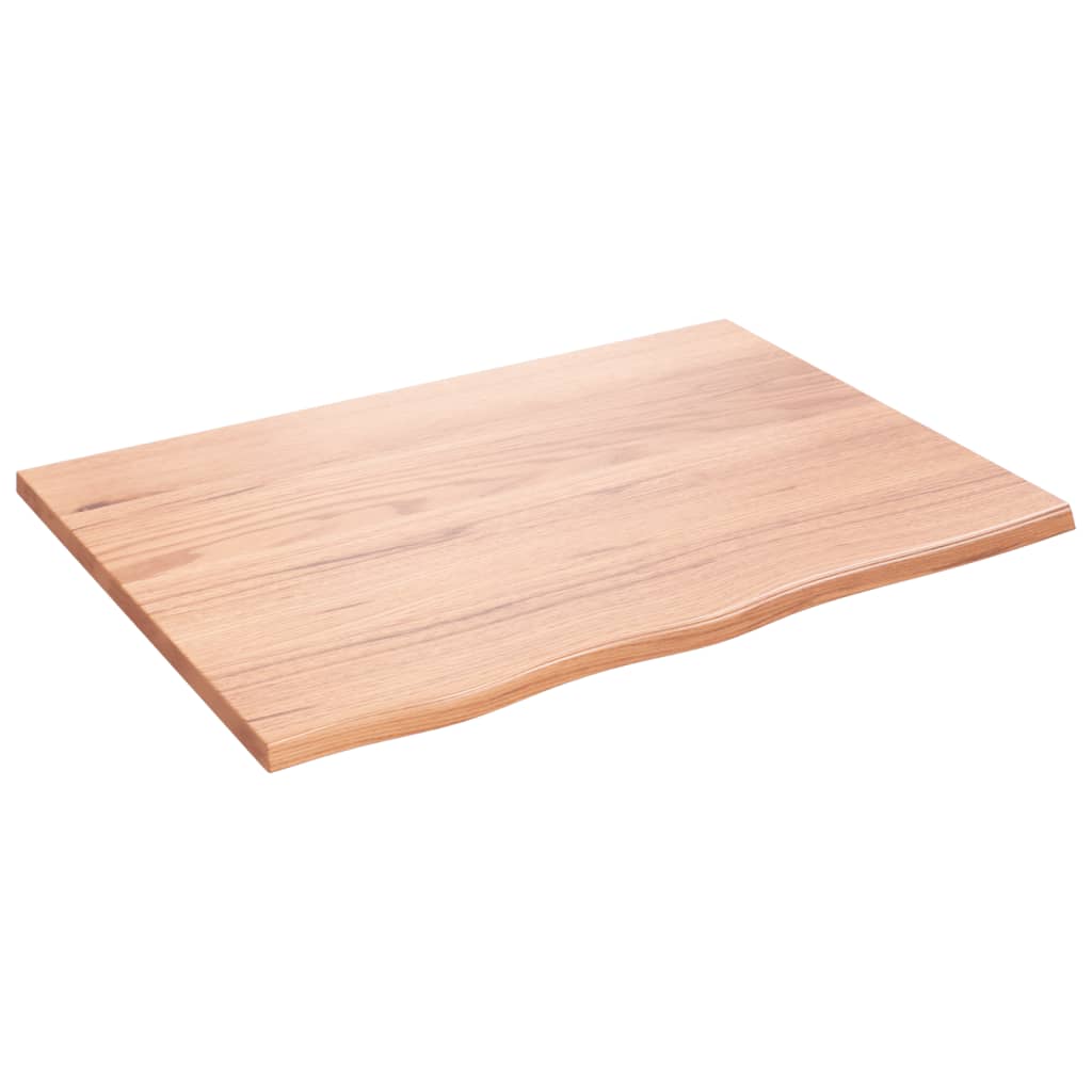 vidaXL Plateau de table Chêne massif traité marron clair 80x60x2 cm
