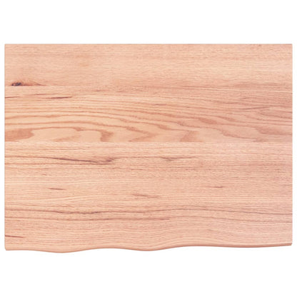 vidaXL Plateau de table Chêne massif traité marron clair 80x60x2 cm