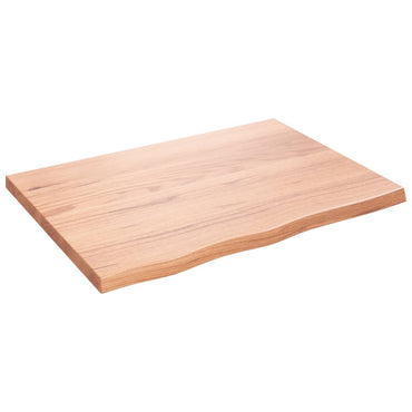 vidaXL Plateau de table marron clair 80x60x(2-4) cm bois de chêne massif traité