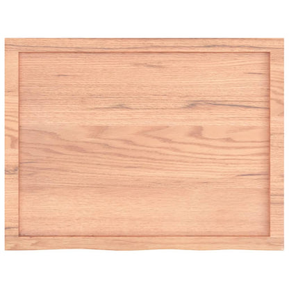 vidaXL Plateau de table marron clair 80x60x(2-6) cm en chêne massif traité