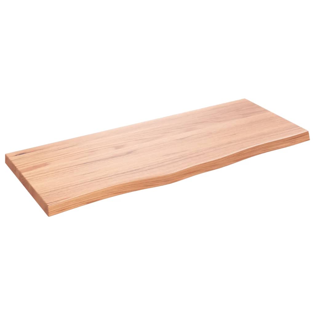 vidaXL Plateau de table Bois de chêne massif marron clair 100x40x(2-4) cm traité