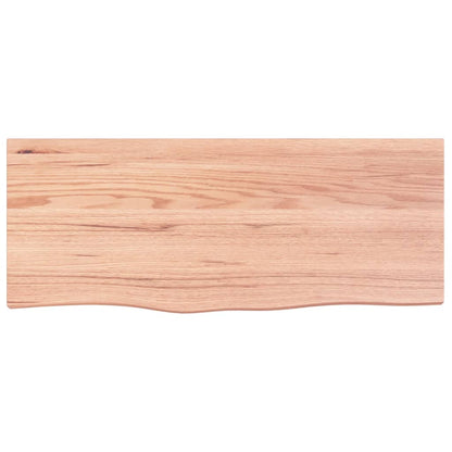 vidaXL Plateau de table Bois de chêne massif marron clair 100x40x(2-4) cm traité