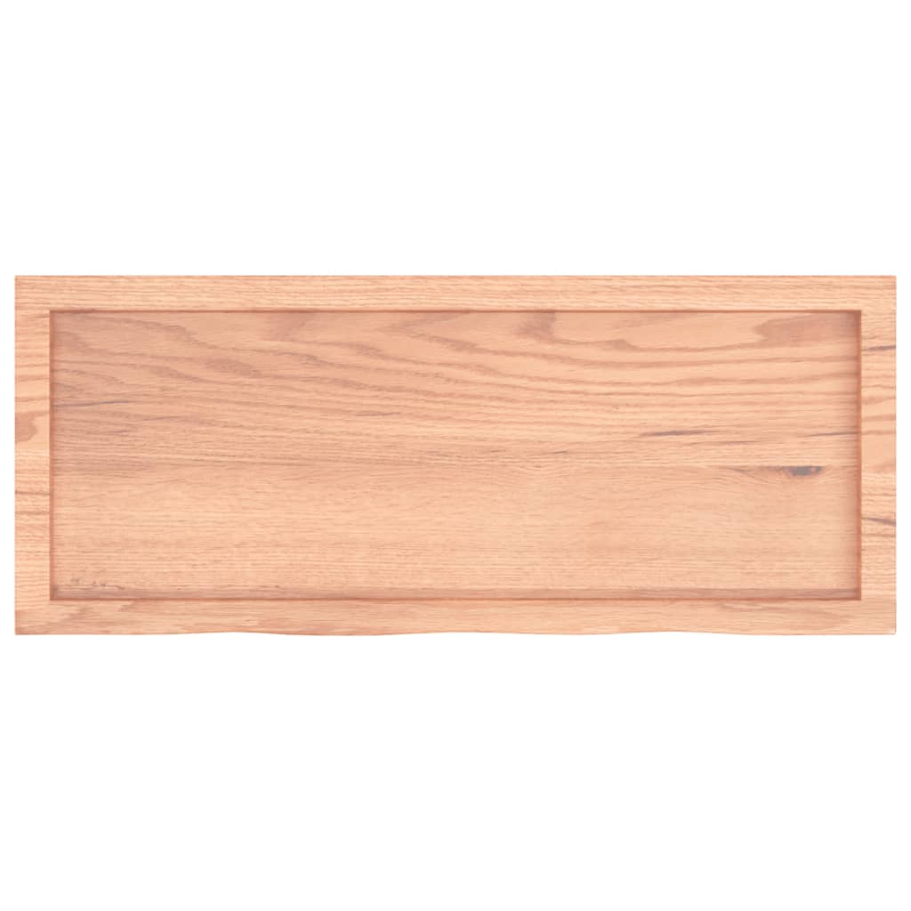 vidaXL Plateau de table Bois de chêne massif marron clair 100x40x(2-4) cm traité