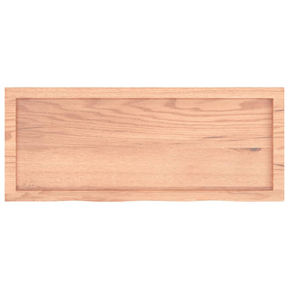 vidaXL Plateau de table Bois de chêne massif marron clair 100x40x(2-4) cm traité