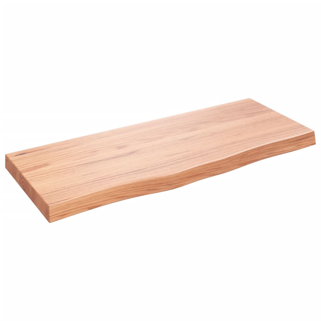 vidaXL Plateau de table Chêne massif traité marron clair 100x40x(2-6) cm