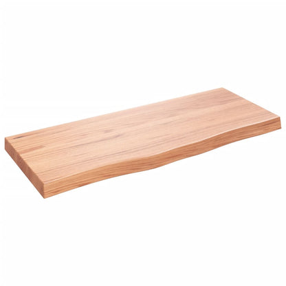 vidaXL Plateau de table Chêne massif traité marron clair 100x40x(2-6) cm