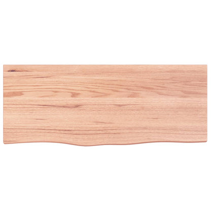 vidaXL Plateau de table Chêne massif traité marron clair 100x40x(2-6) cm
