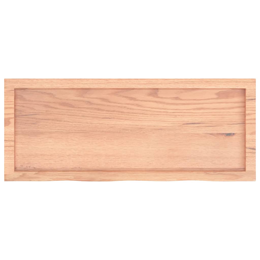 vidaXL Plateau de table Chêne massif traité marron clair 100x40x(2-6) cm