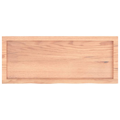 vidaXL Plateau de table Chêne massif traité marron clair 100x40x(2-6) cm