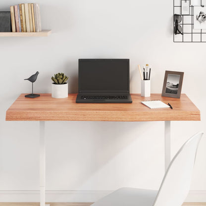 vidaXL Plateau de table Chêne massif traité marron clair 100x40x(2-6) cm