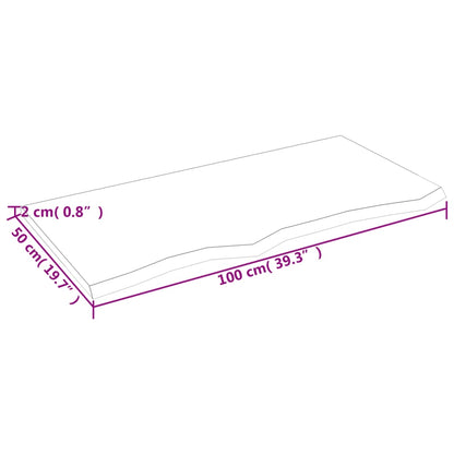 vidaXL Plateau de table marron clair 100x50x2 cm Chêne massif traité