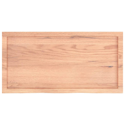 vidaXL Tischplatte Hellbraun 100x50x(2-4)cm Massivholz Eiche Behandelt