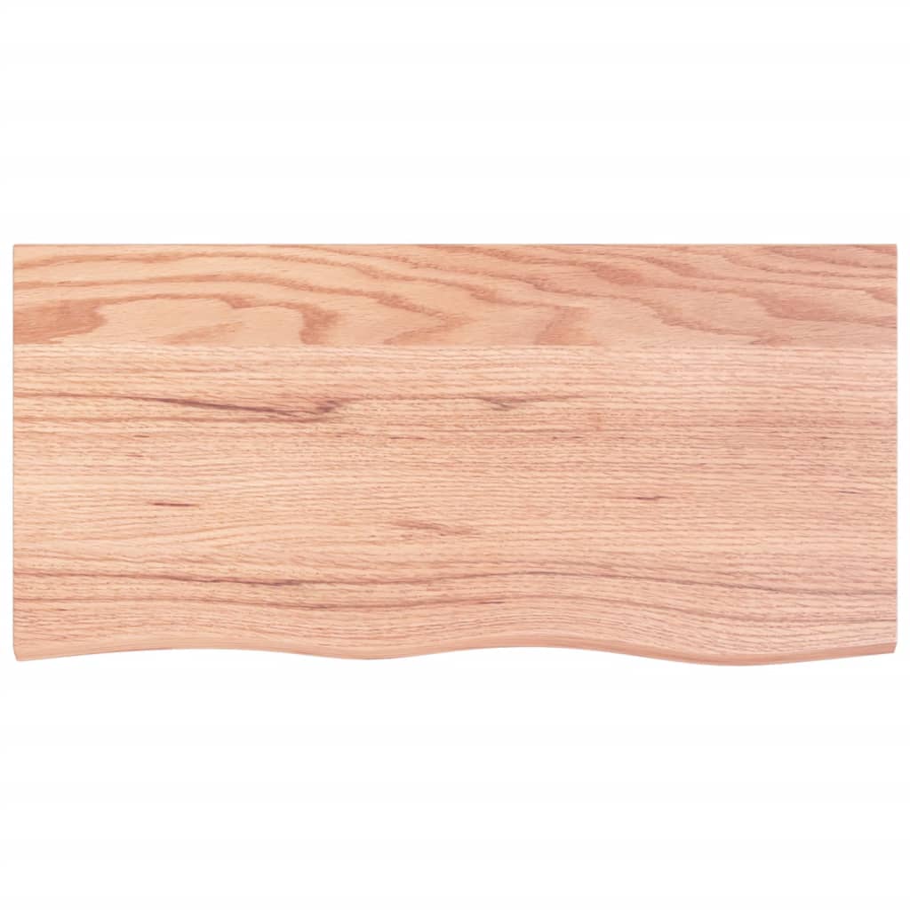 vidaXL Plateau de table Chêne massif traité marron clair 100x50x(2-6) cm