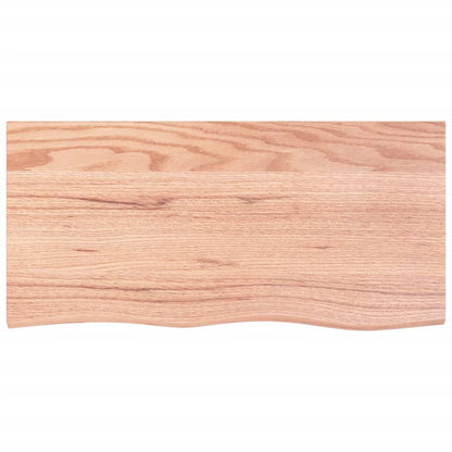 vidaXL Plateau de table Chêne massif traité marron clair 100x50x(2-6) cm