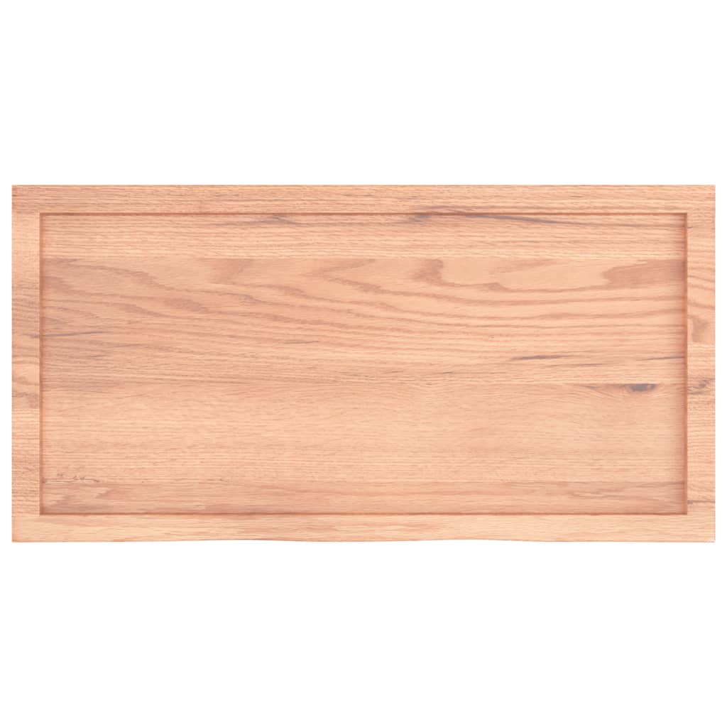 vidaXL Plateau de table Chêne massif traité marron clair 100x50x(2-6) cm