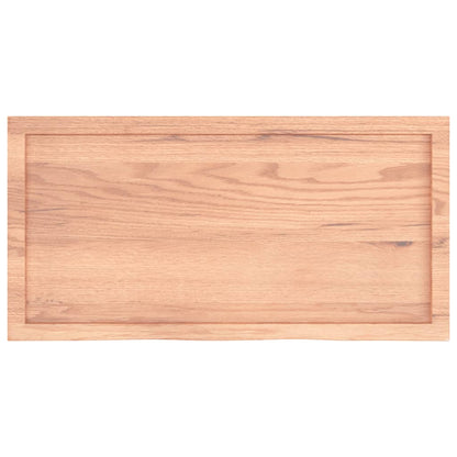 vidaXL Plateau de table Chêne massif traité marron clair 100x50x(2-6) cm