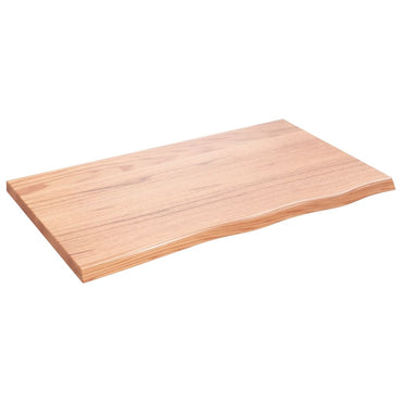 vidaXL Tischplatte Hellbraun 100x60x(2-4)cm Massivholz Eiche Behandelt