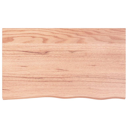 vidaXL Tischplatte Hellbraun 100x60x(2-4)cm Massivholz Eiche Behandelt