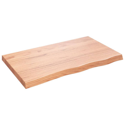 vidaXL Plateau de table chêne massif marron clair 100 x 60 x (2-6) cm traité