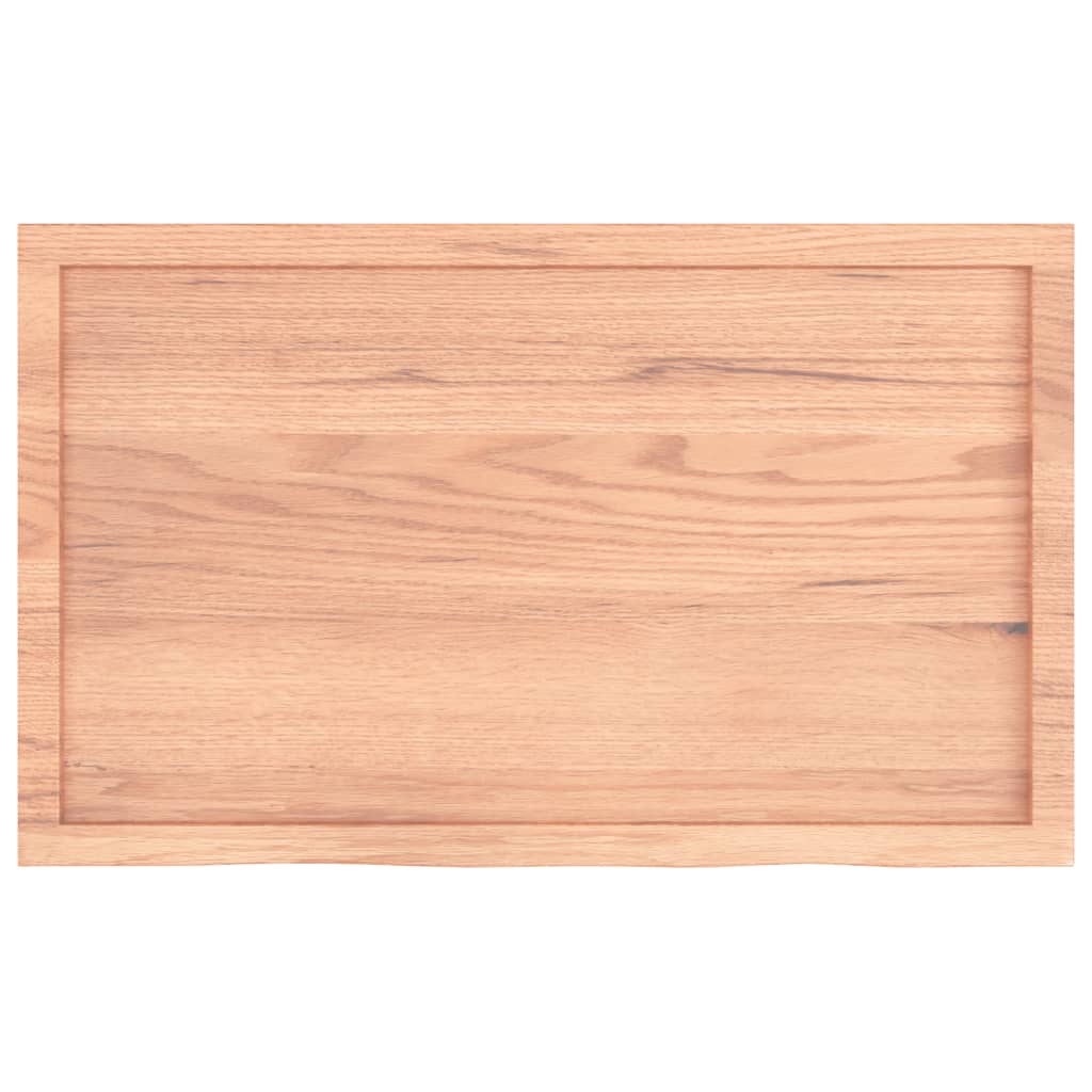 vidaXL Plateau de table chêne massif marron clair 100 x 60 x (2-6) cm traité