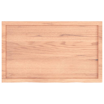 vidaXL Plateau de table chêne massif marron clair 100 x 60 x (2-6) cm traité