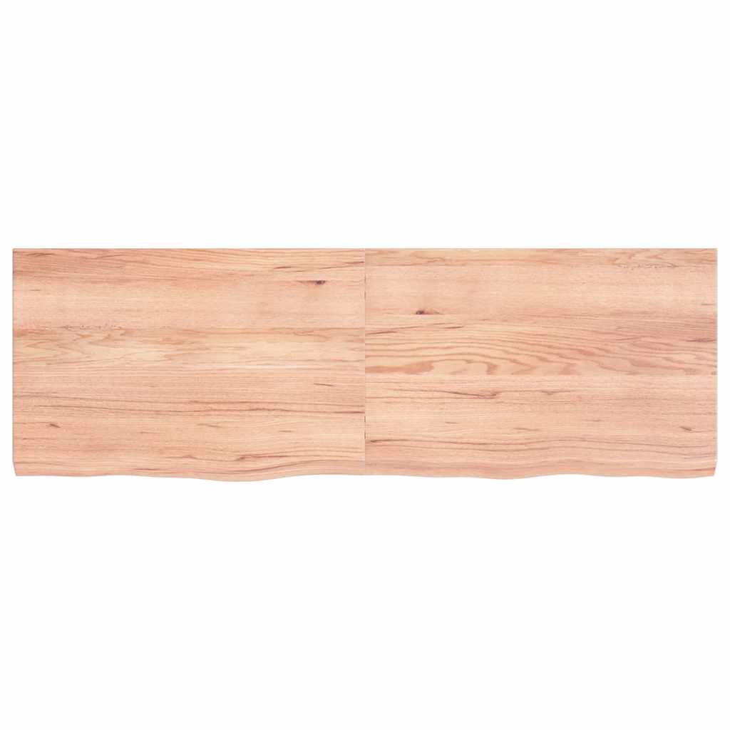 vidaXL Tischplatte Hellbraun 120x40x(2-4)cm Massivholz Eiche Behandelt