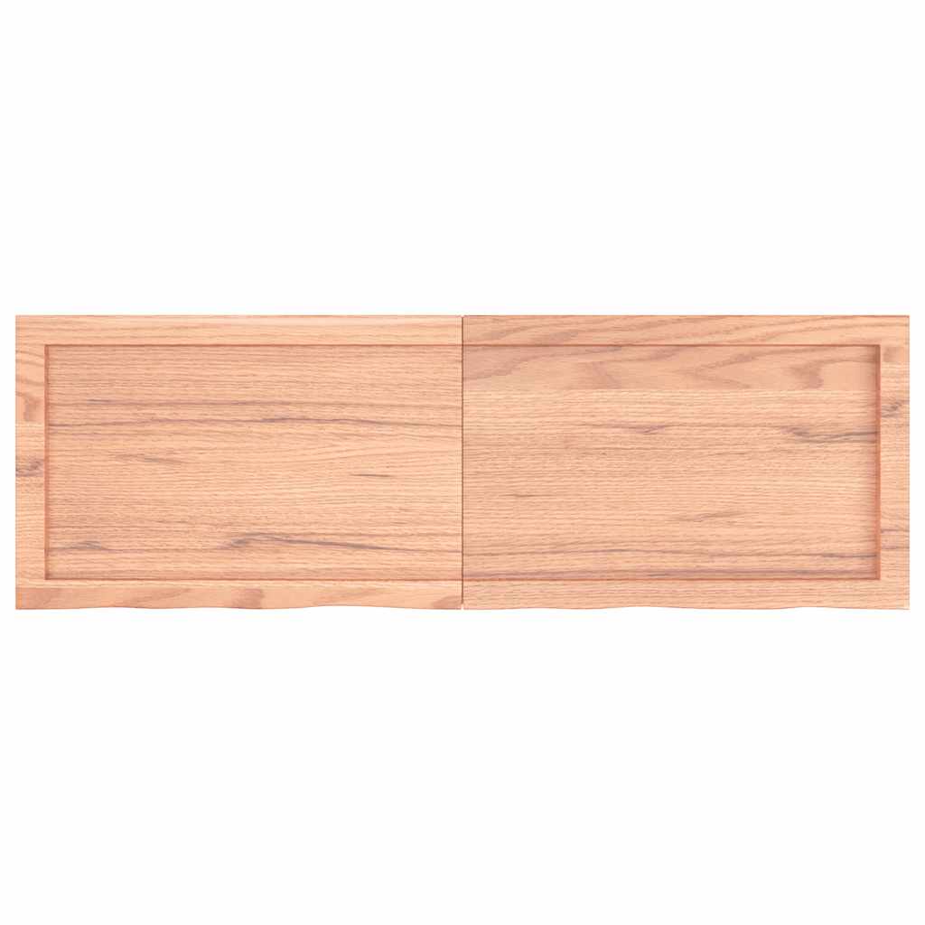 vidaXL Tischplatte Hellbraun 120x40x(2-4)cm Massivholz Eiche Behandelt