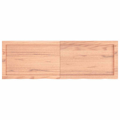 vidaXL Tischplatte Hellbraun 120x40x(2-4)cm Massivholz Eiche Behandelt