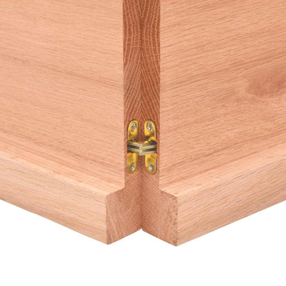 vidaXL Tischplatte Hellbraun 120x40x(2-4)cm Massivholz Eiche Behandelt