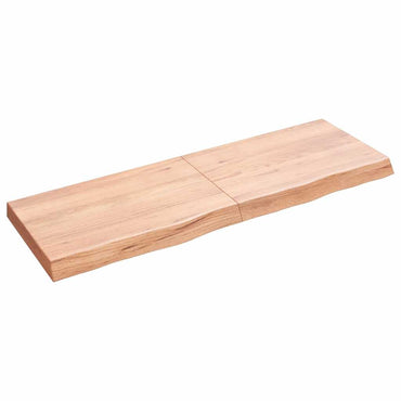 vidaXL Tischplatte Hellbraun 120x40x(2-6)cm Massivholz Eiche Behandelt