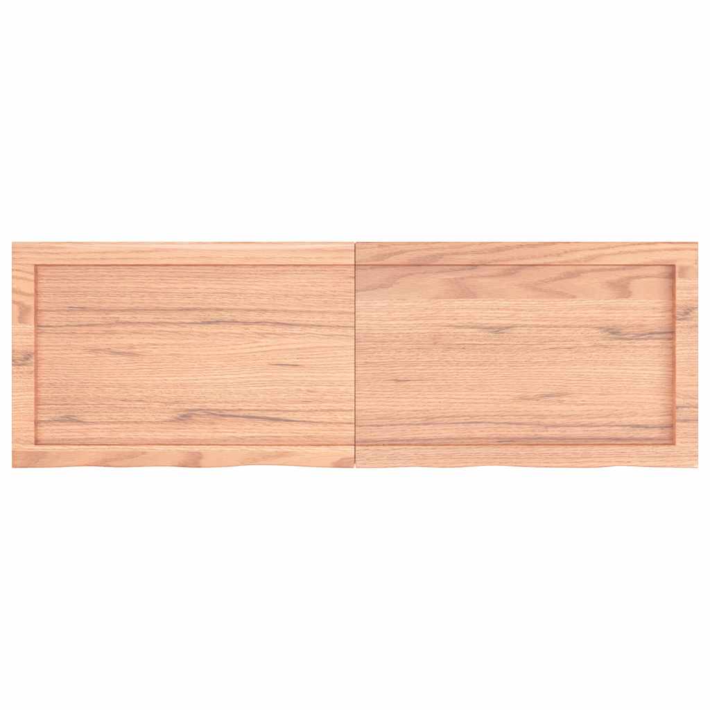 vidaXL Tischplatte Hellbraun 120x40x(2-6)cm Massivholz Eiche Behandelt