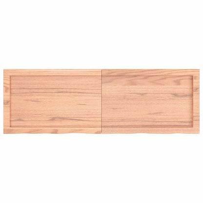 vidaXL Tischplatte Hellbraun 120x40x(2-6)cm Massivholz Eiche Behandelt