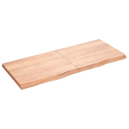 vidaXL Tischplatte Hellbraun 120x50x(2-4)cm Massivholz Eiche Behandelt