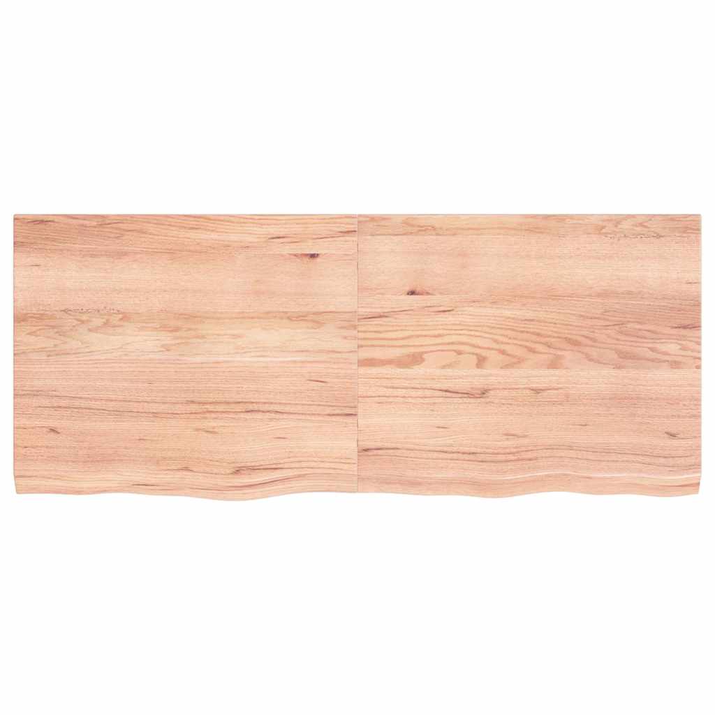 vidaXL Tischplatte Hellbraun 120x50x(2-4)cm Massivholz Eiche Behandelt