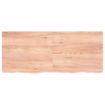 vidaXL Tischplatte Hellbraun 120x50x(2-4)cm Massivholz Eiche Behandelt