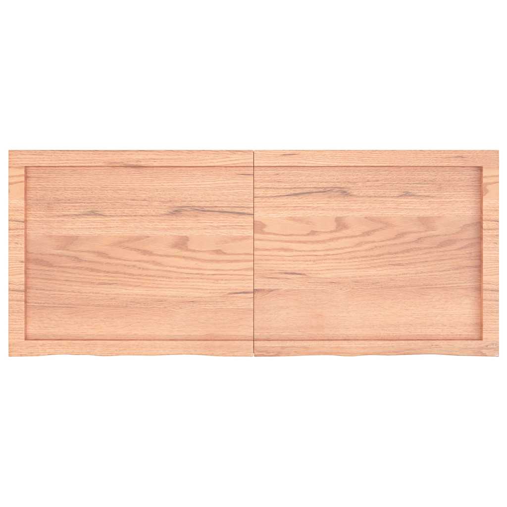 vidaXL Tischplatte Hellbraun 120x50x(2-4)cm Massivholz Eiche Behandelt