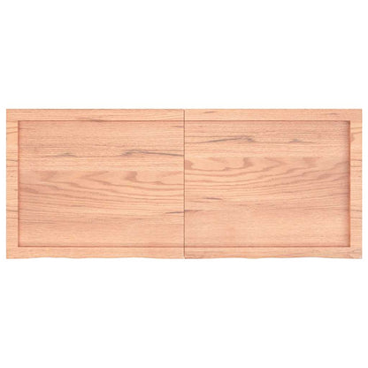 vidaXL Tischplatte Hellbraun 120x50x(2-4)cm Massivholz Eiche Behandelt