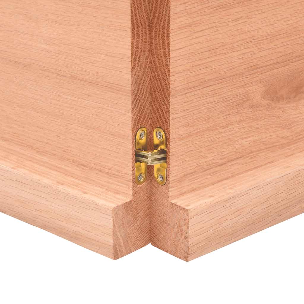 vidaXL Tischplatte Hellbraun 120x50x(2-4)cm Massivholz Eiche Behandelt