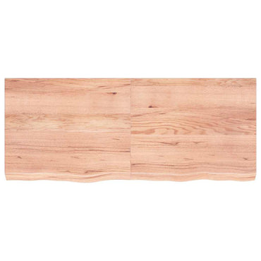 vidaXL Tischplatte Hellbraun 120x50x(2-6)cm Massivholz Eiche Behandelt