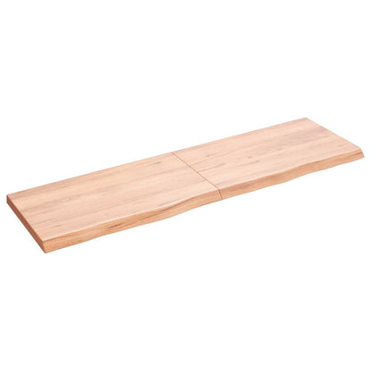 vidaXL Plateau de table Chêne massif traité marron clair 140x40x(2-4) cm