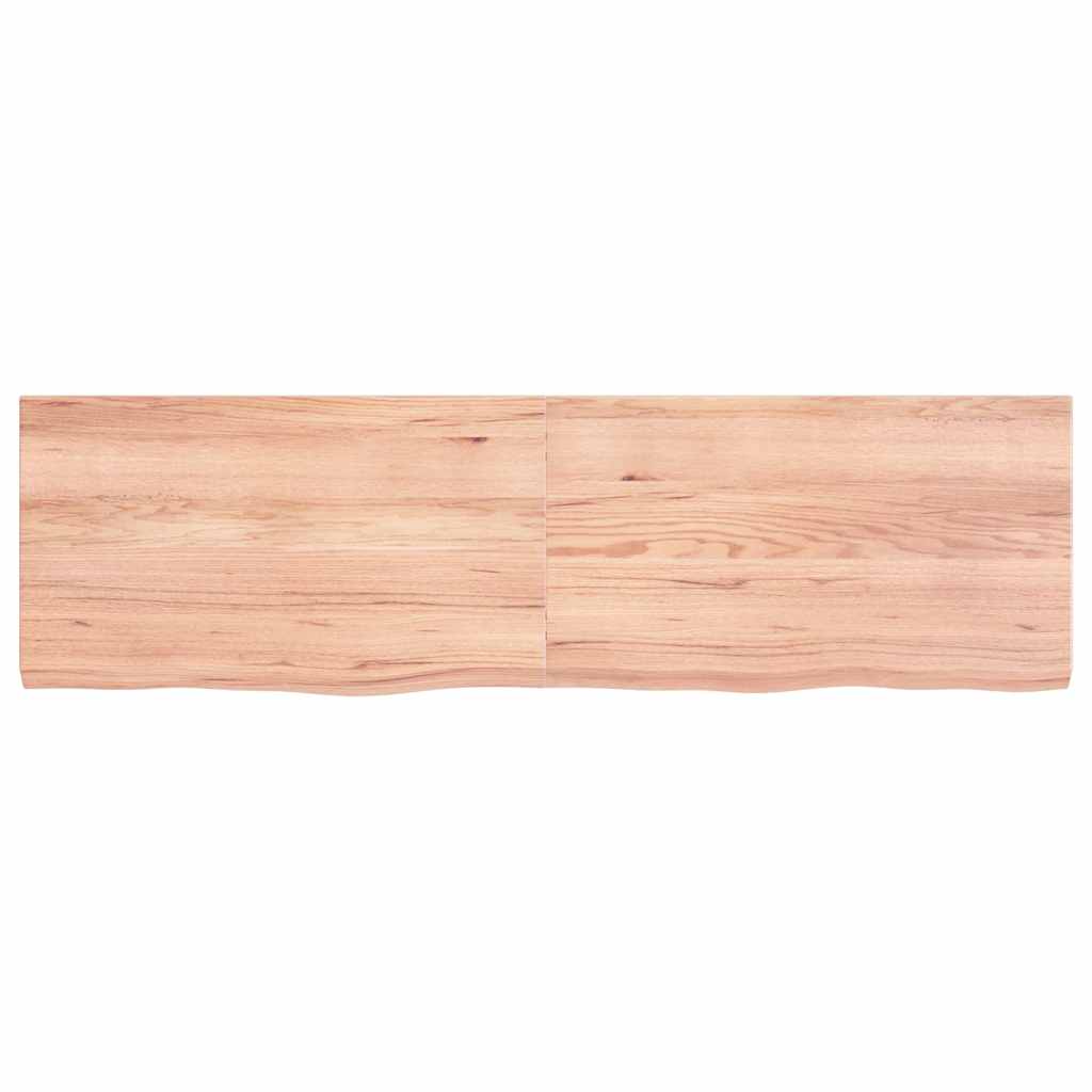 vidaXL Plateau de table Chêne massif traité marron clair 140x40x(2-4) cm