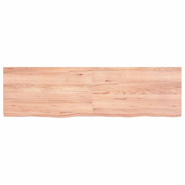 vidaXL Plateau de table Chêne massif traité marron clair 140x40x(2-4) cm