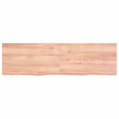 vidaXL Plateau de table Chêne massif traité marron clair 140x40x(2-4) cm