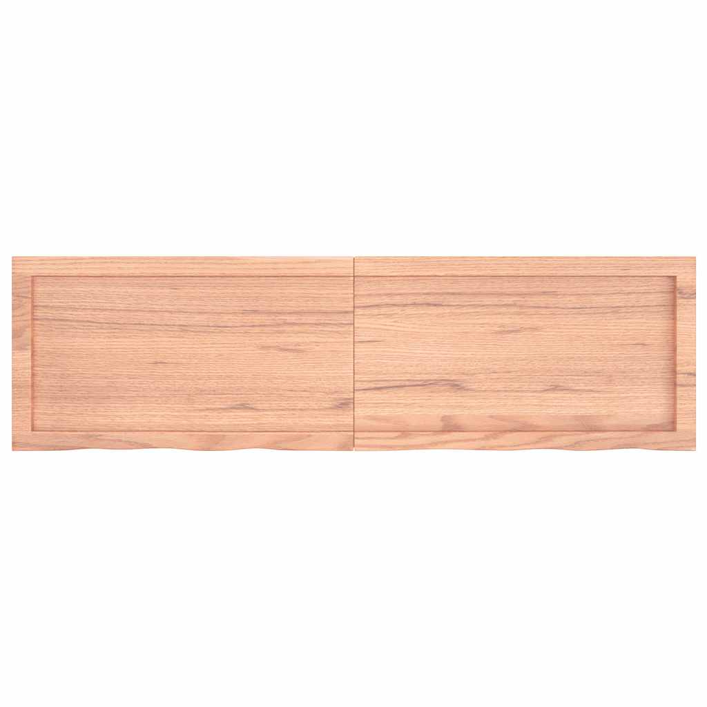 vidaXL Plateau de table Chêne massif traité marron clair 140x40x(2-4) cm