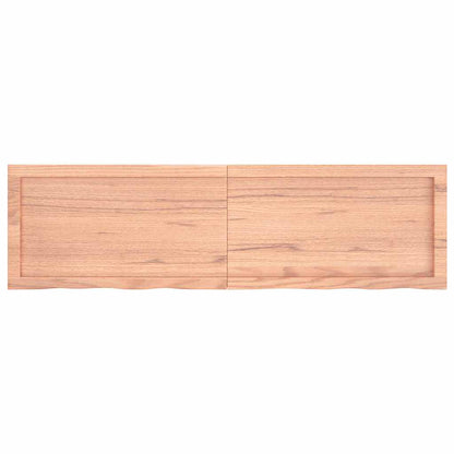 vidaXL Plateau de table Chêne massif traité marron clair 140x40x(2-4) cm