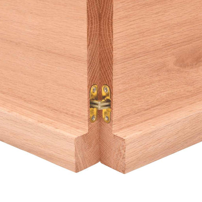vidaXL Plateau de table Chêne massif traité marron clair 140x40x(2-4) cm